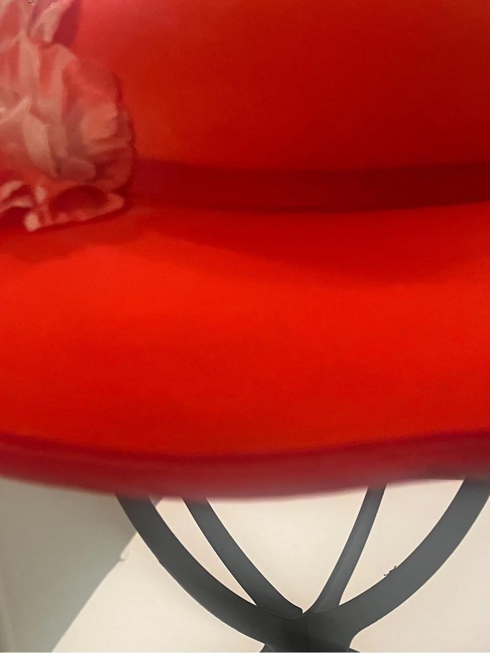 Elegant Red Wide Brim Church Hat Kentucky Derby Wedding Tea Party Floral OS